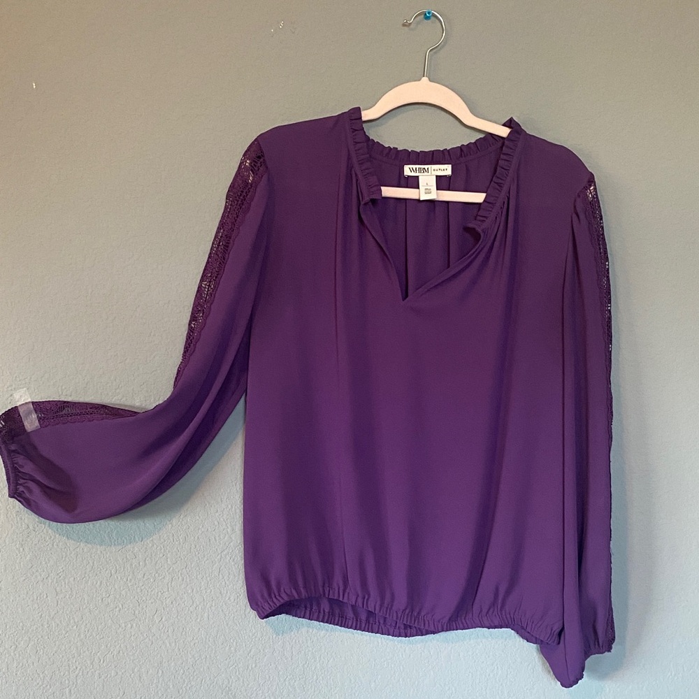 White House Black Market Rich Purple Women's Top